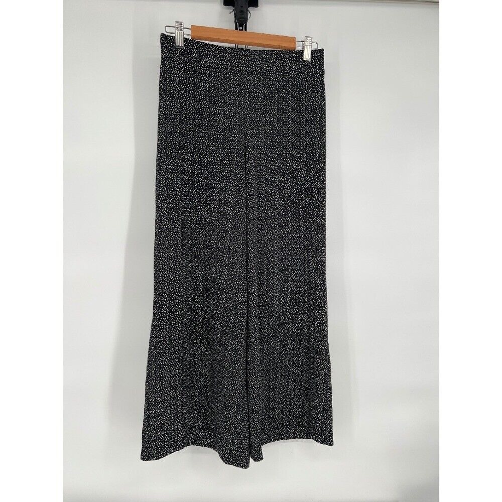 Adrianna Papell Wide Leg Pants Polka Dot High‎ Waist Career Black Size S